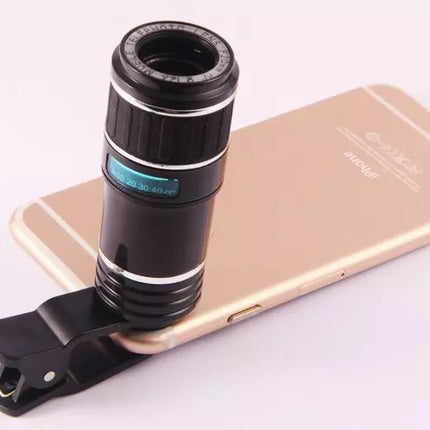 Compatible with Apple , Apple Samsung mobile zoom lens clip universal 70 degree 12 times wide angle high definition green film optical glass lens