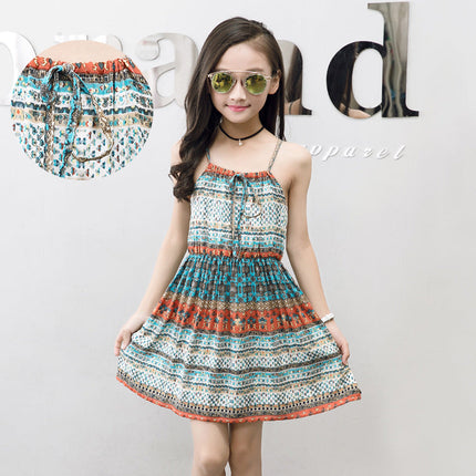 New tie dye layered cute Summer cotton silk dress floral dress for girls