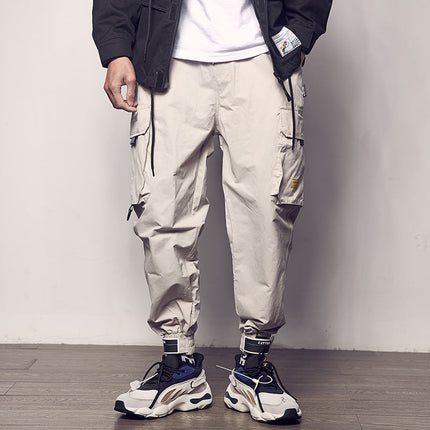 Velcro straps overalls casual pants