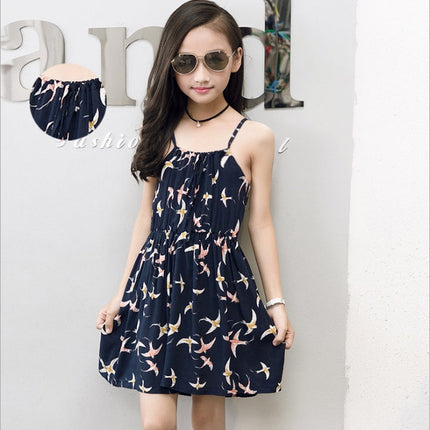 New tie dye layered cute Summer cotton silk dress floral dress for girls