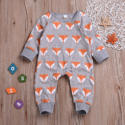 Cartoon fox Romper long sleeve creeper