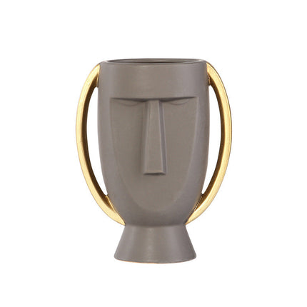 Northern Europe Limelight Resembles Facial Ceramic Vase Originality Is Contracted