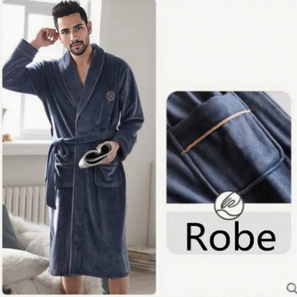 Burgundy island velvet fabric winter unisex flannel robe for men & women