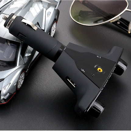 Dual-head Car Bluetooth Mp3 Dual-knobs, Cool Lights, Large-screen Display