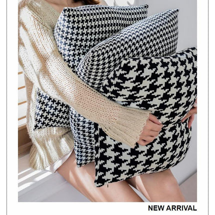 Nordic Black And White Houndstooth Series Sofa Cushion Cover Angsge Pillow Cover
