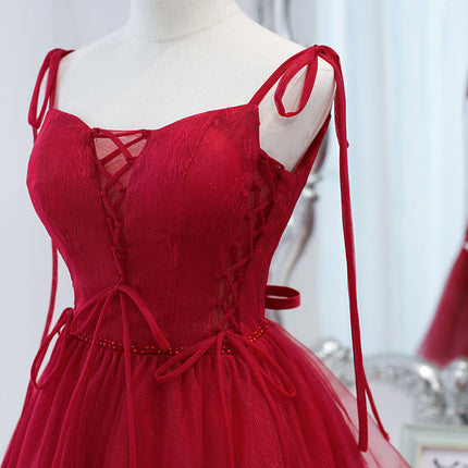 Wine Red Dress Slimming Annual Meeting Niche Light Luxury Wedding