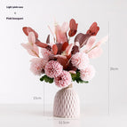 Pink and Eucalyptus leaves