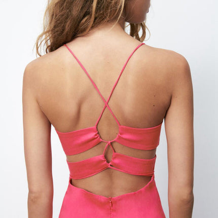 Europe And America Versatile Women''s Summer New Split Design Dress