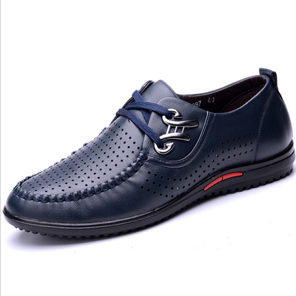 Fashion leisure shoes breathable hollow punch lace business men's shoes