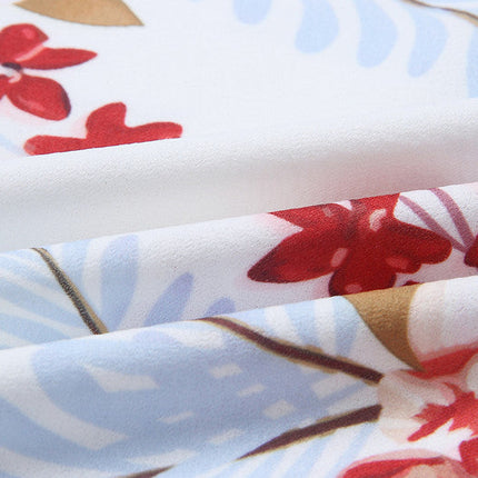 Summer print sling backless V-neck women''s dress