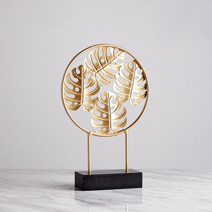 Iron Terrazzo Leaf Style Table Top Decoration