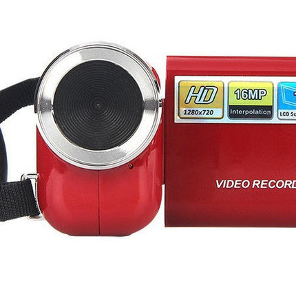 Red Mini Digital Camcorder HD Video Recorder | 16MP 720p 1.5" LCD 8x Zoom Compact DV Camera