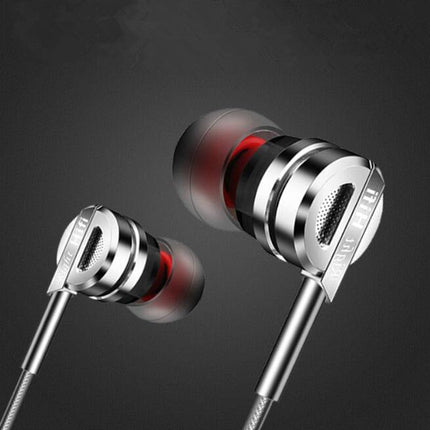 New double moving coil HIFI sound metal earphone, double horn, heavy bass, mobile phone earplug, factory direct sales