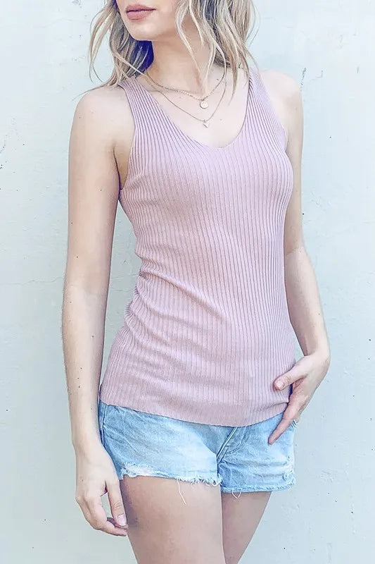 And The Why Ribbed Knit Slim Tank