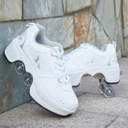 Four wheeled tiktok shoes for men and women pulley