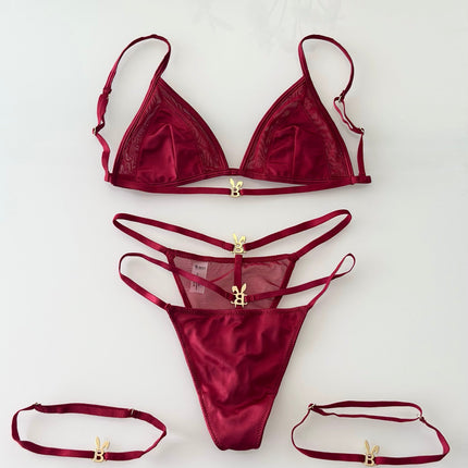 LINGERIE SET IN RED WINE