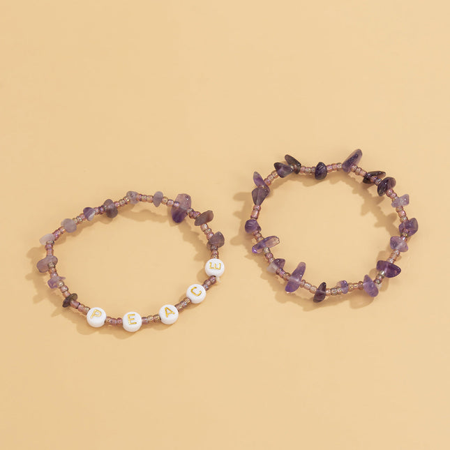 Crushed Stone Hand-woven Rice Bead Bracelet