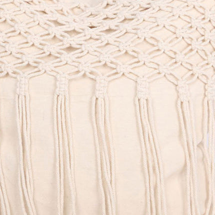 Hand-woven tassel pillow
