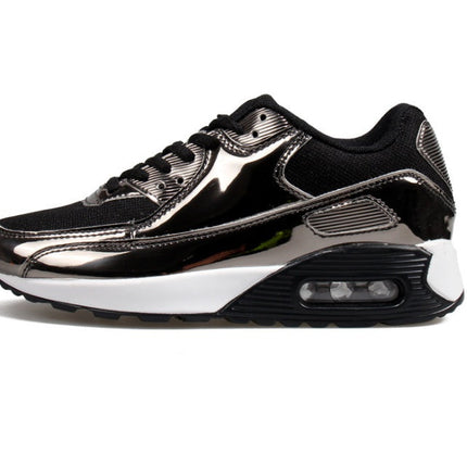 Mesh breathable running shoes, bright lacquer leather, Yuansu running shoes, sneakers