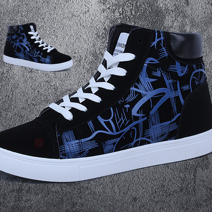New creative single graffiti design Spring high top shoes Authentic Edition men's shoes
