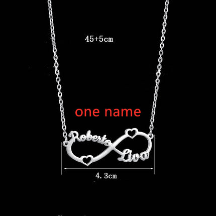 Personalized Stainless Steel Custom Name Necklace Rose Pendant