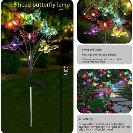 Solar Butterfly Outdoor Yard Lamp