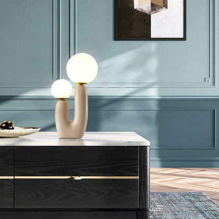 Bedside Bedroom Designer Model Room Double-head Resin Table Lamp