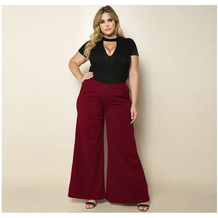 Knitted wide-leg pants