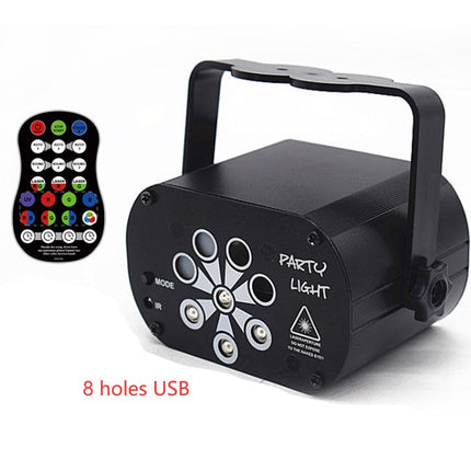 New LED Stage Light Laser Projector Disco Lamp With Voice Control Sound Party Lights For Home DJ Laser Show Party Lamp