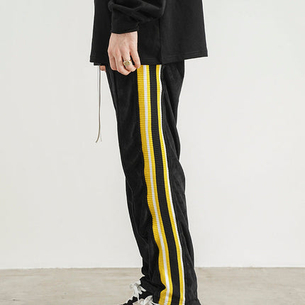 Velvet Side Striped Webbing Track Pants