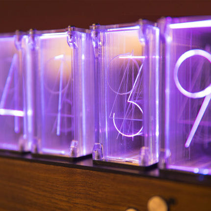 Modern Digital Nixie Tube Clock 6-tubes Night Light Bedroom Desktop Clock