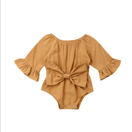 Bow long sleeve suit