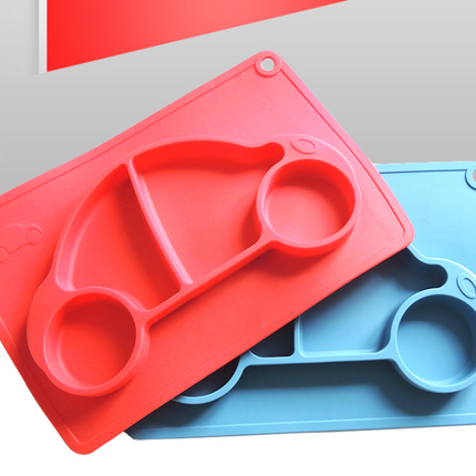 Small model silicone integrated placemat plate plate baby infant food supplement box baby baby silicone plate