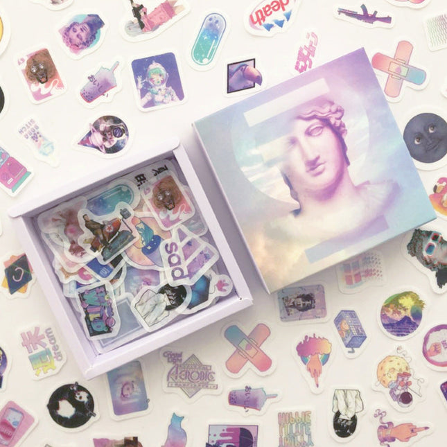 200 Pc Box Set Washi Paper Stickers Stationery Diary Decoration
