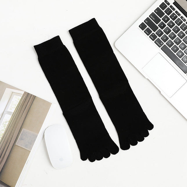 Men's Business High Toe Diamond-shaped Small Dot Vertical Bar Solid Color Socks