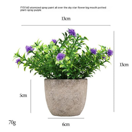 Simulation Starry Mini Pulp Pot Plastic Green Plant