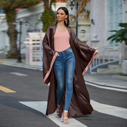 Women's Casual Wide Sleeve Plus Size Cardigan Robe