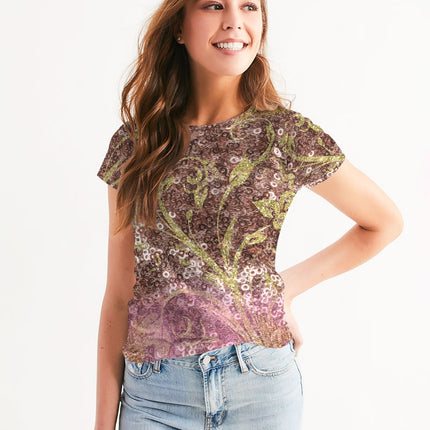 BEAUTIFUL PURPLE GITTER DESIGN CREATED BY FLIPSTYLEZ Women's All-Over Print Tee