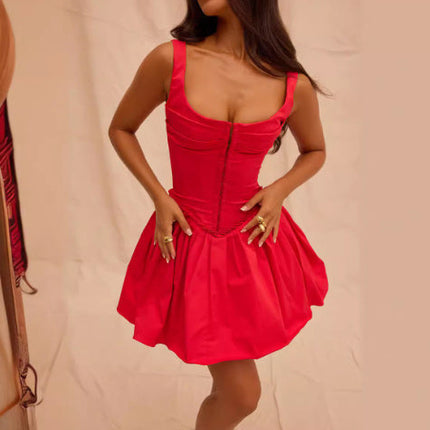 European And American Ins Hot Girl Slim Fit Slimming Simple Temperament Dress