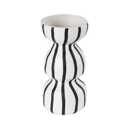 Original Hand-painted Vase Ceramic Black And White Handmade