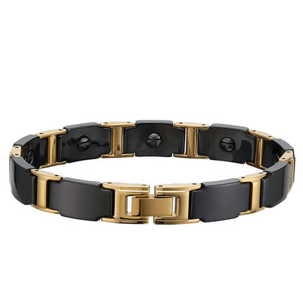 I-shaped Titanium Steel With Ceramic Magnetic Bracelet Simple Boys
