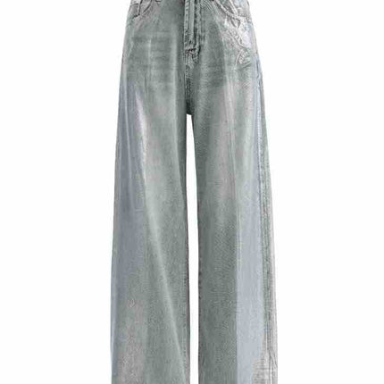 European And American Fashion Retro Hot Silver Loose Jeans