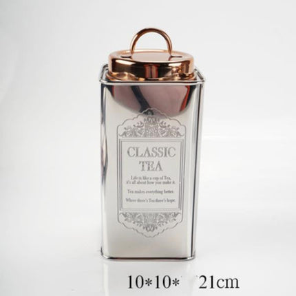 Metal Glass Storage Jar Coffee Tea Cans Kitchen Supplies Table Decoration