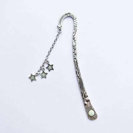 Retro Five-pointed Star Glowing Metal Bookmark Fluorescent