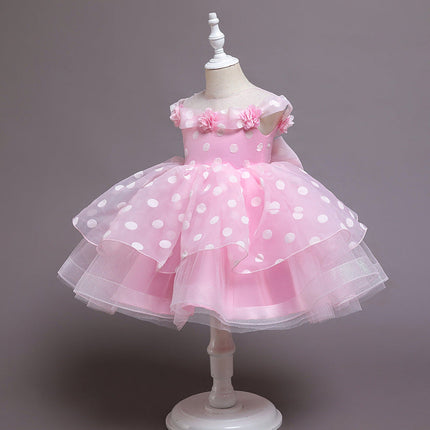 Children's Flower Princess Dress Year-old Girl Polka Dot