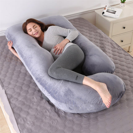 Pillow Lying On The Side With Detachable Crystal Velvet G-shaped Waist Pillow