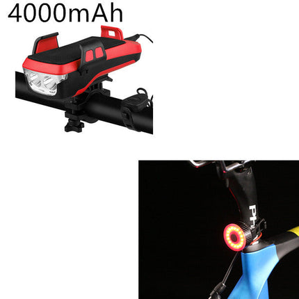 Multifunction 4 IN 1 Bicycle Light Powerful Bike Flashlight Bike Horn Power Bank Bicycle Front Light as Phone Holder