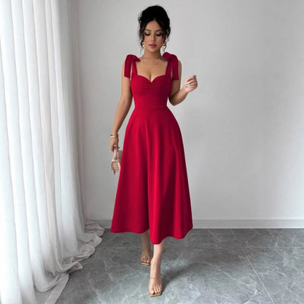 Lace-Up Waist-Cinching Maxi Dress – Sleeveless Flowy Style