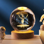 Solid Wood Lamp Holder / Deer Forest Wizard 6CM