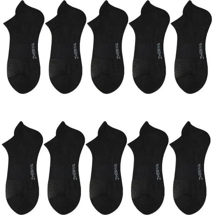 5-Pairs: Casual Ankle Boat Socks With Towel Bottom